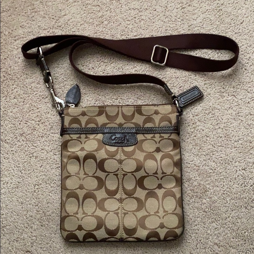 Coach signature crossbody bag.